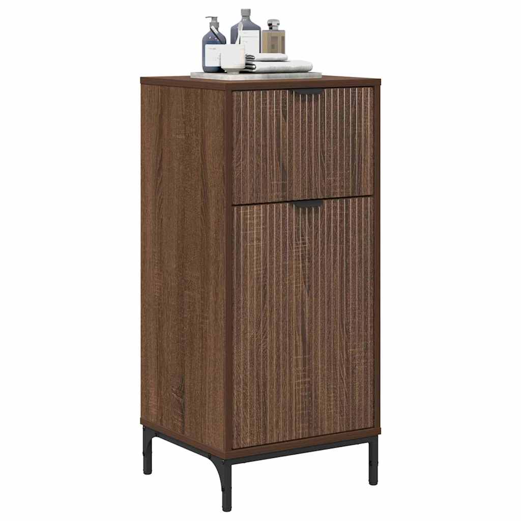 Badezimmer Schrank mit Tür Braun Eichen-Optik 39,5 x 36 x 88 cm